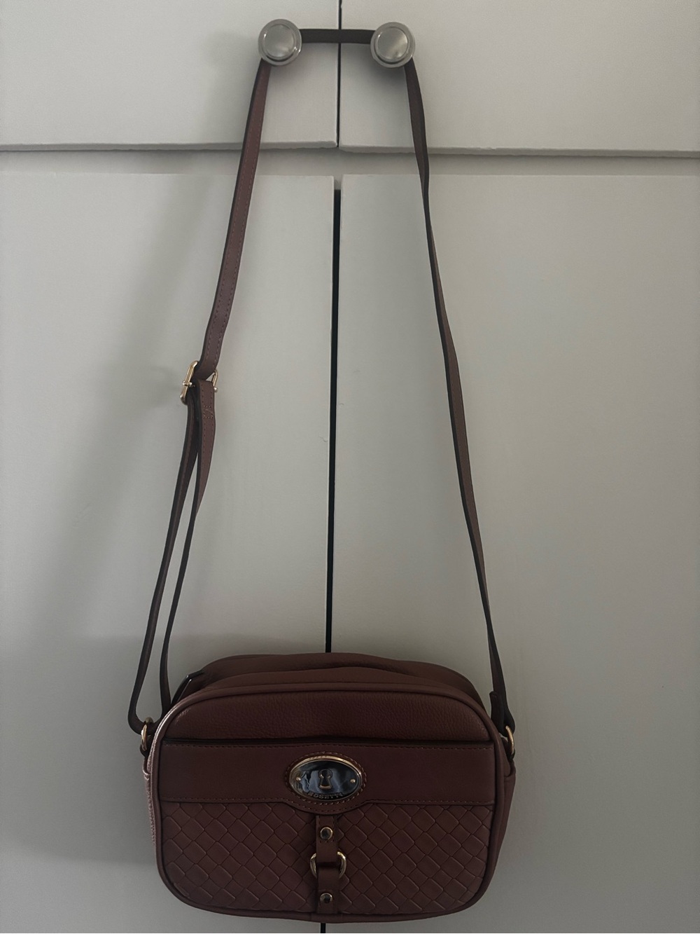 NWOT Mauve Leather Crossbody Bag - Classic Everyday Style